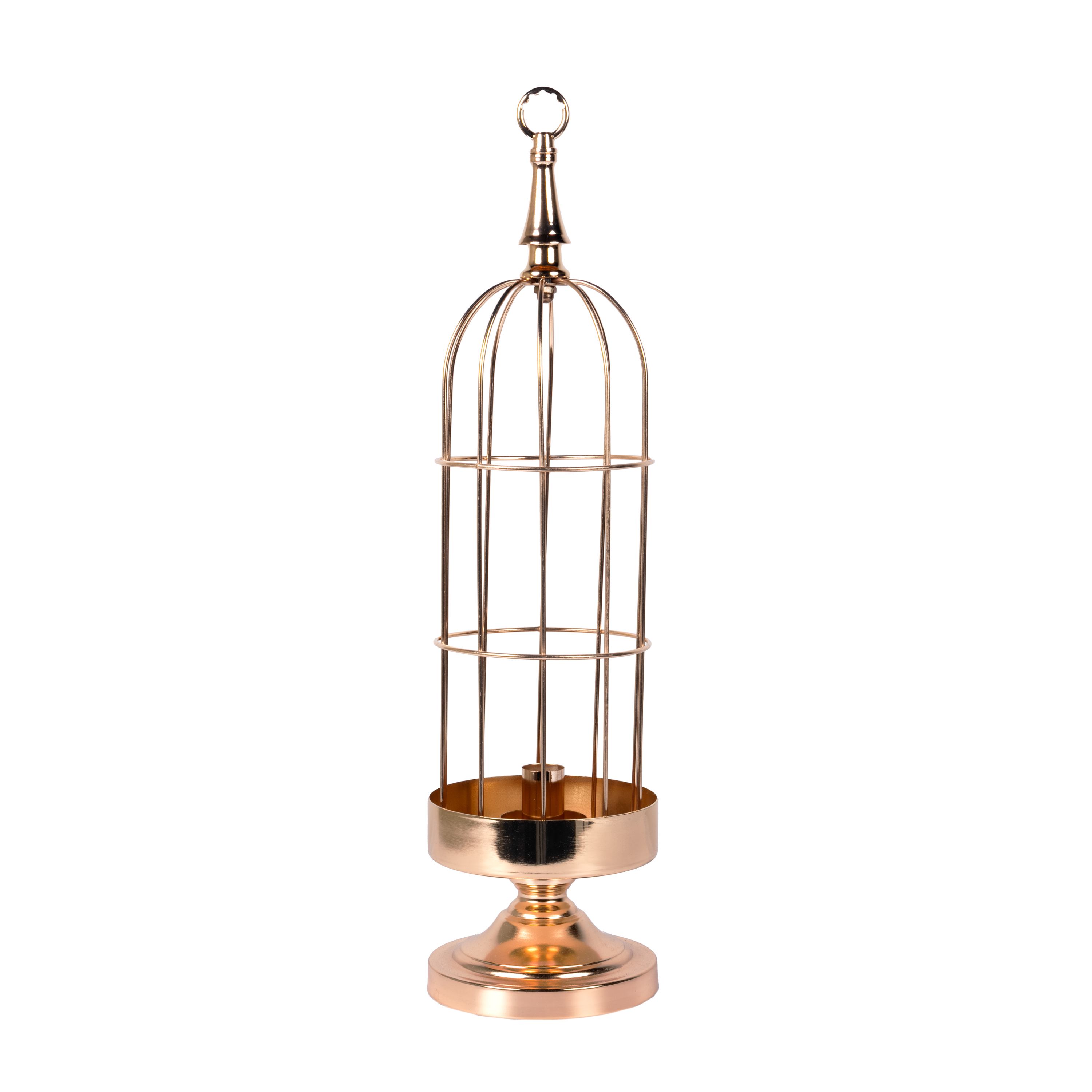 Metal cage candleholder D18xH63cm